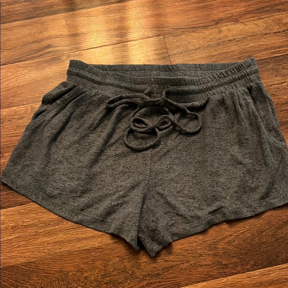 Bobeau Gray/Blue Athletic Shorts Elastic Waistband